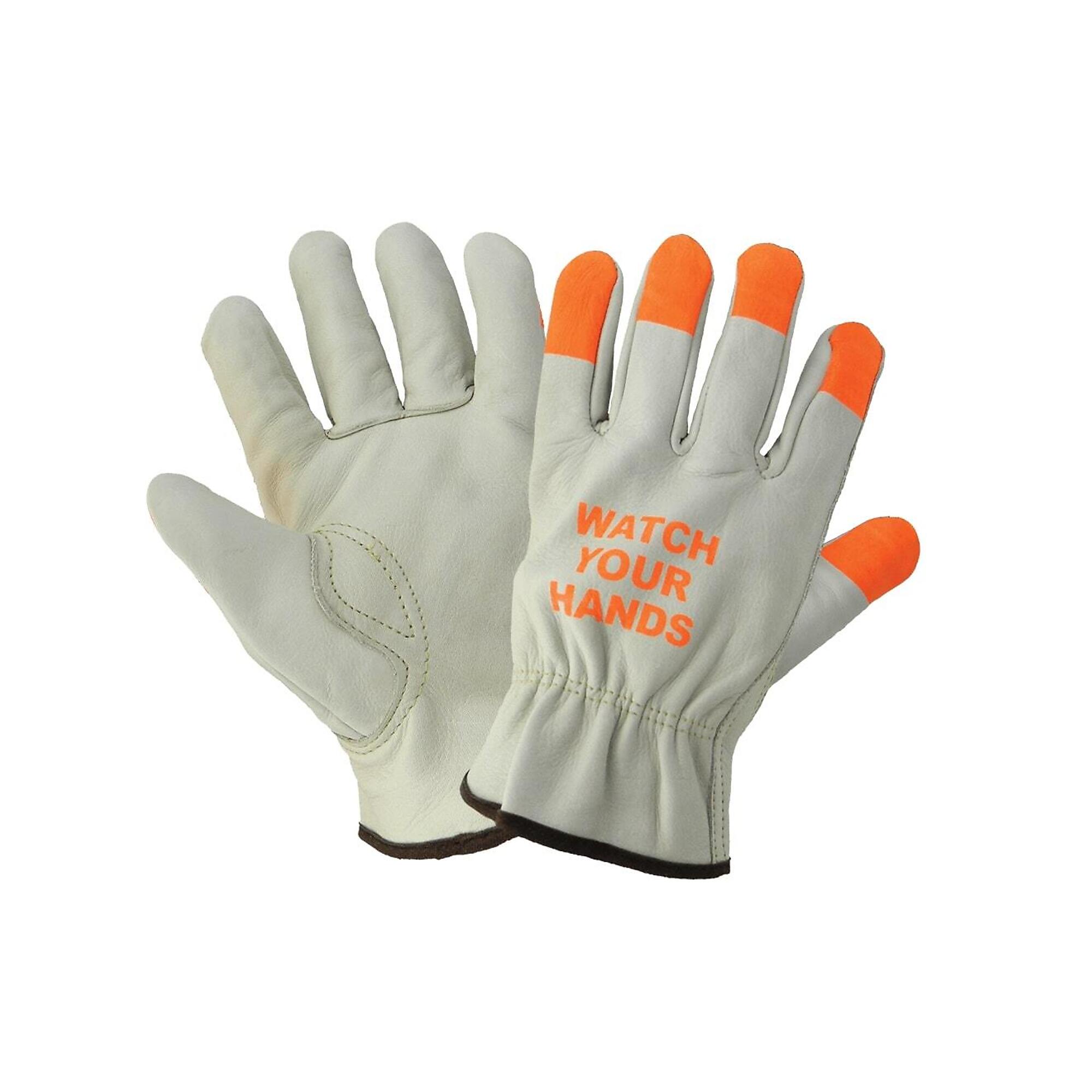 Global Glove Grain Cowhide Leather "Watch Hands" Drivers Gloves- 12 Pairs